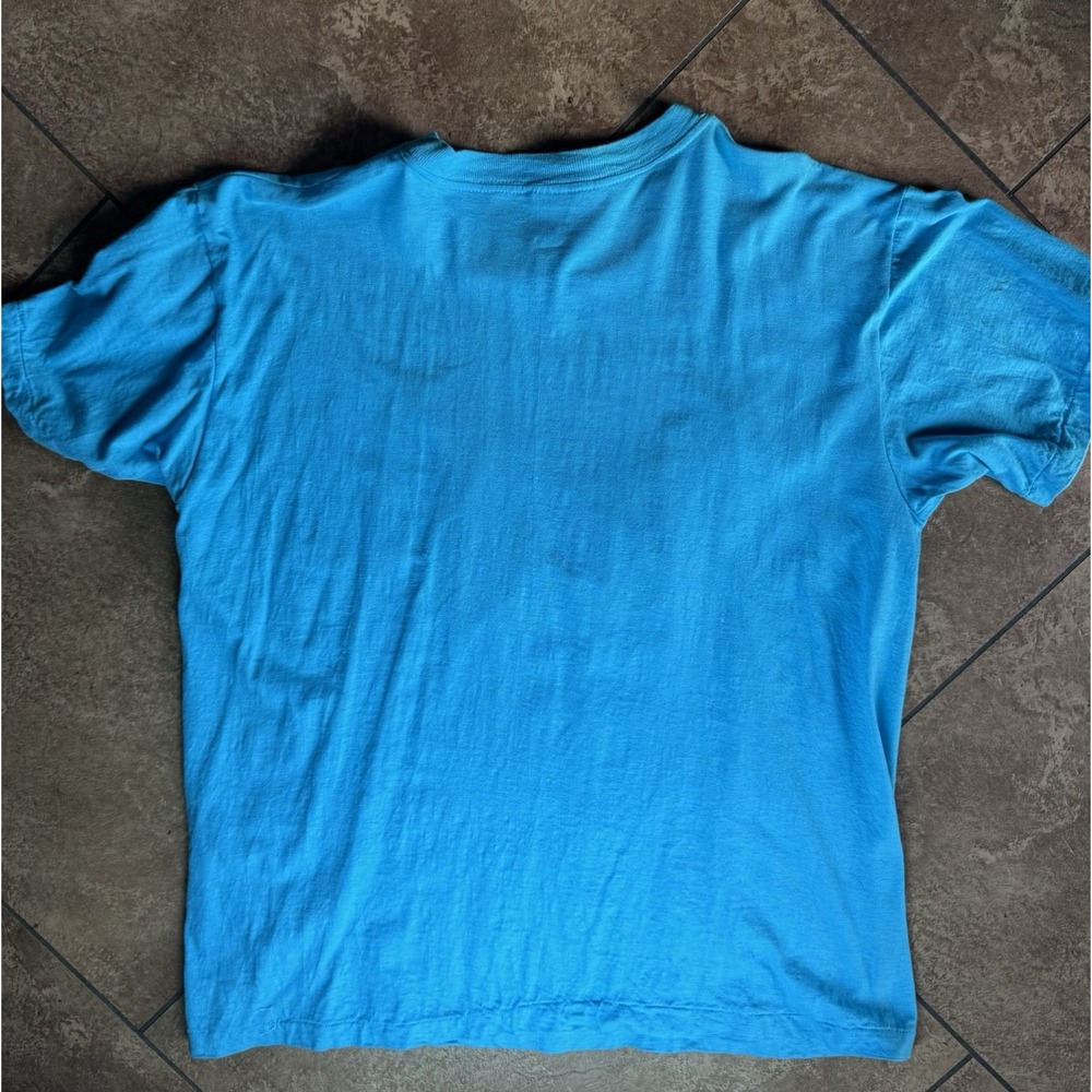 Vintage Arizona Blue T Shirt 90s XL Cactus Puff Print Crewneck Single Stitch - Picture 7 of 8